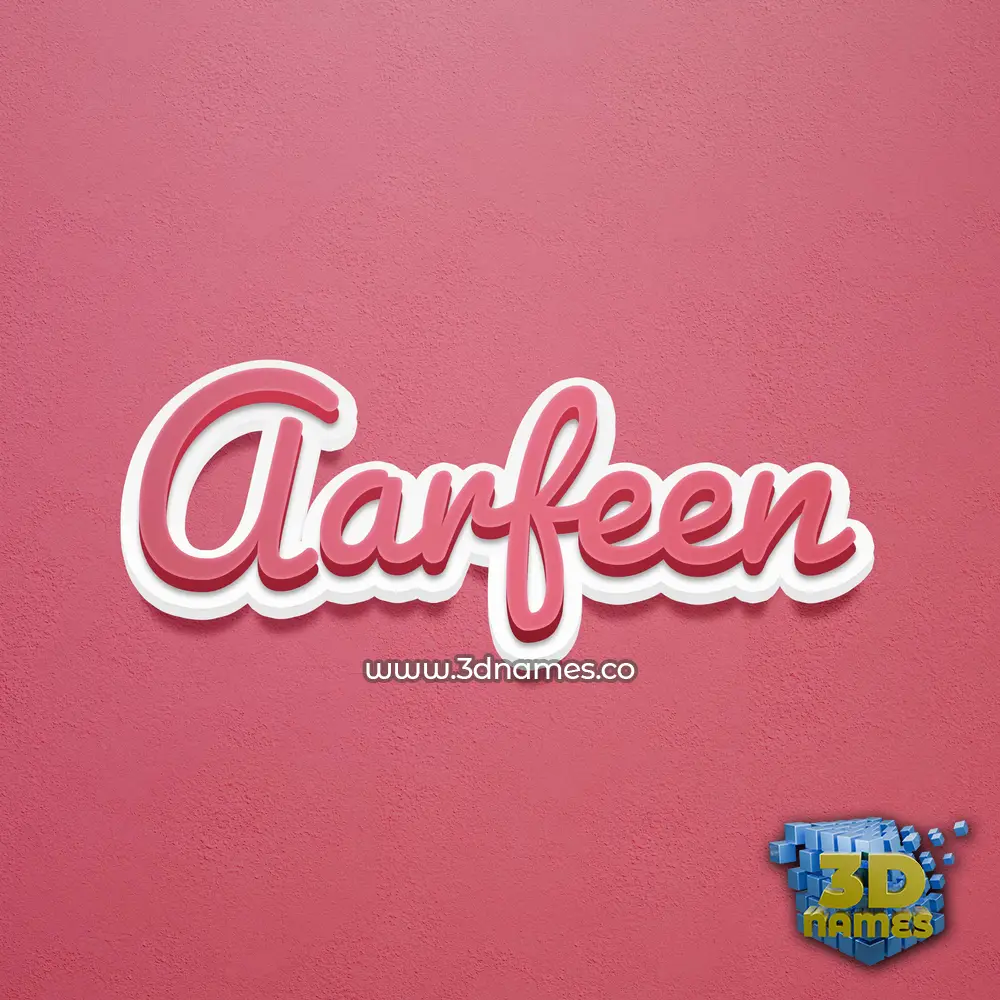 aarfeen in Red Scribble style - 3D name wallpaper