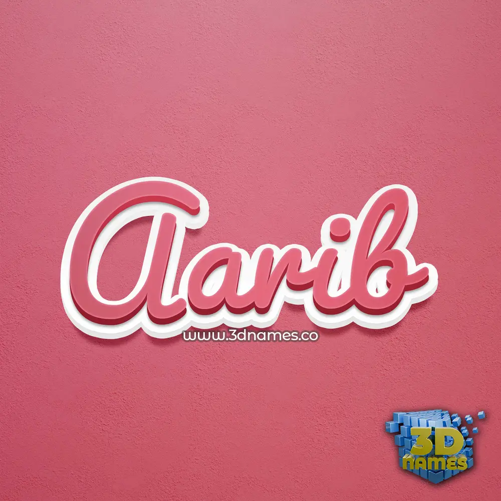 aarib in Red Scribble style - 3D name wallpaper