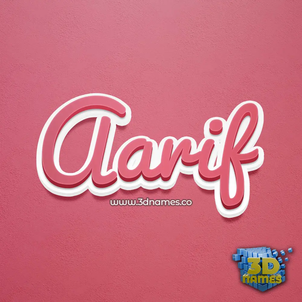 aarif in Red Scribble style - 3D name wallpaper