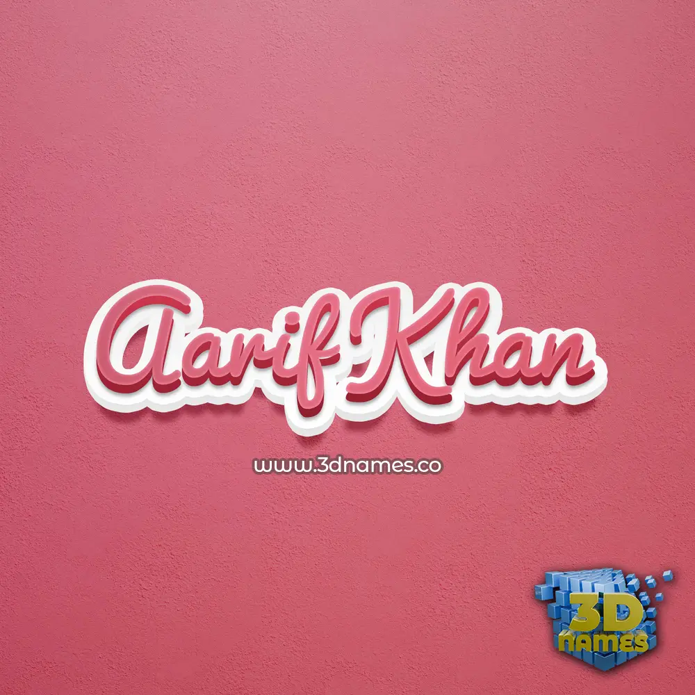 aarif khan in Red Scribble style - 3D name wallpaper