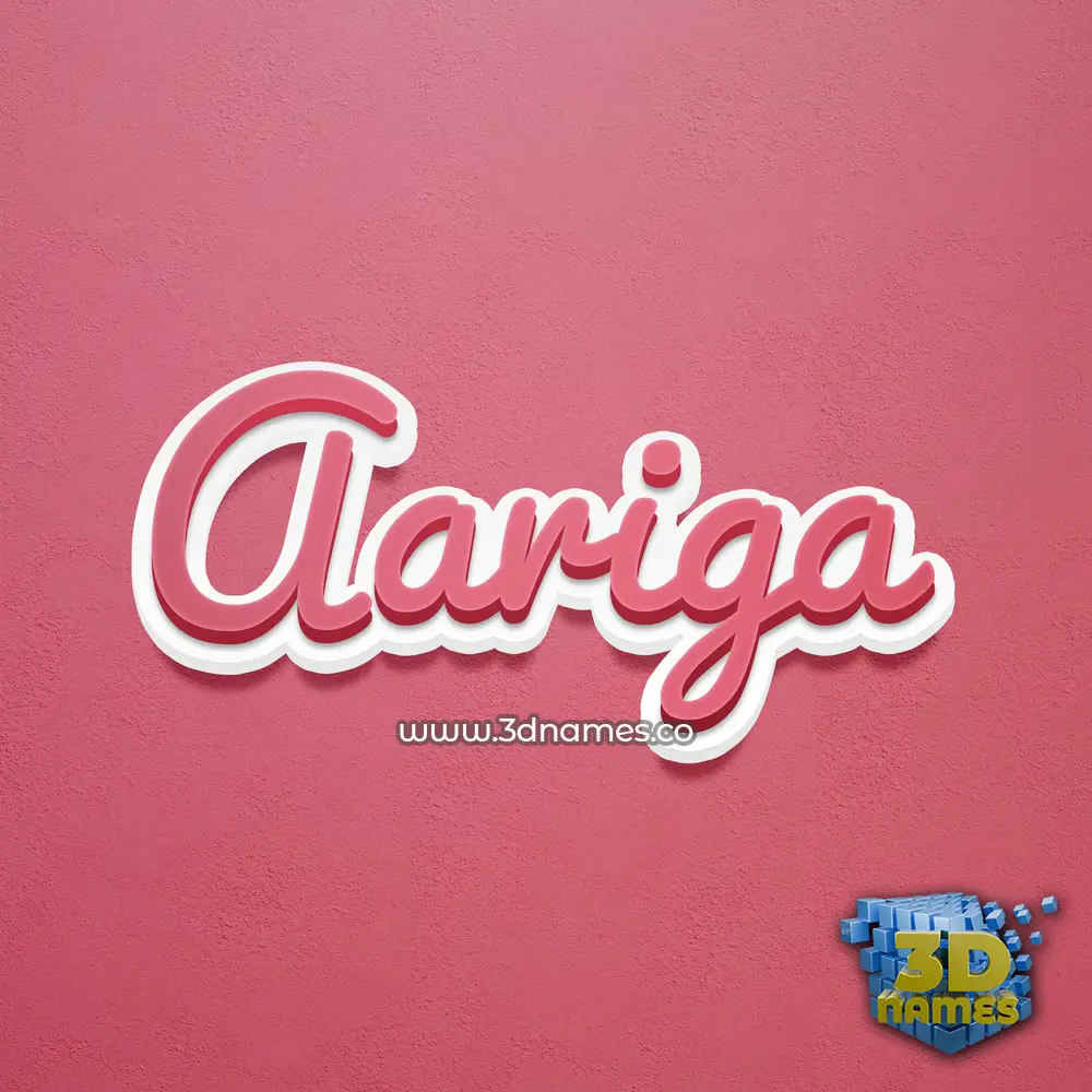 aariga in Red Scribble style - 3D name wallpaper