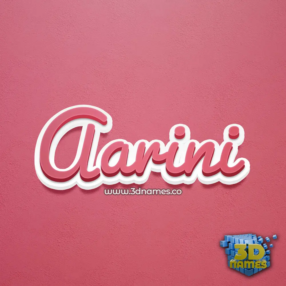 aarini in Red Scribble style - 3D name wallpaper