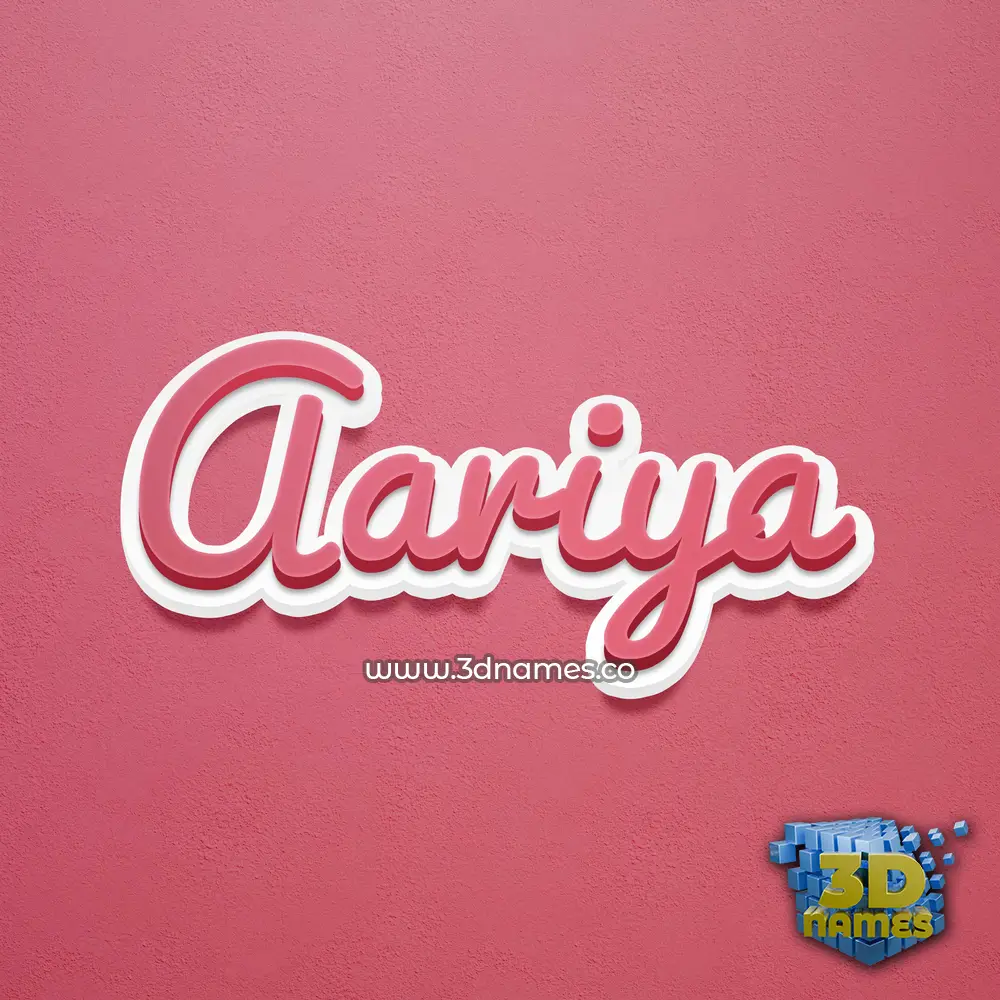 aariya in Red Scribble style - 3D name wallpaper