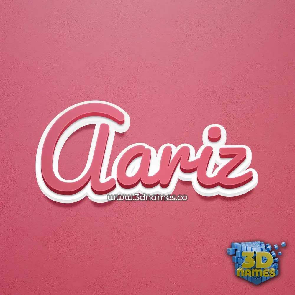 aariz in Red Scribble style - 3D name wallpaper