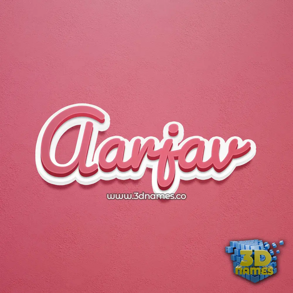 aarjav in Red Scribble style - 3D name wallpaper