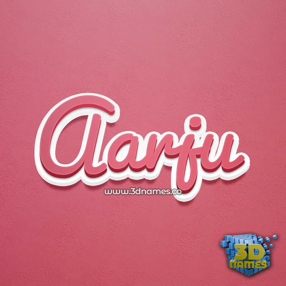 aarju in Red Scribble style - 3D name wallpaper