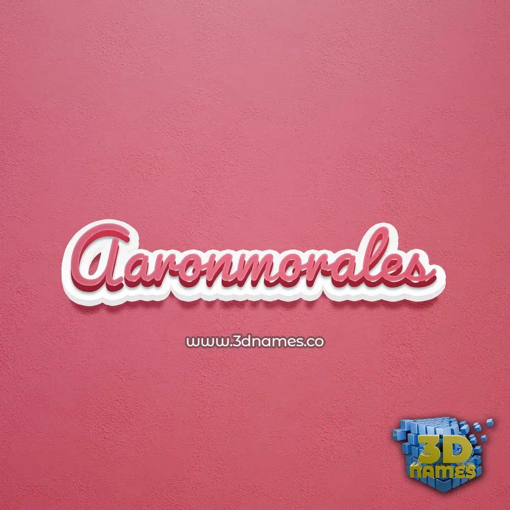 aaronmorales in Red Scribble style - 3D name wallpaper