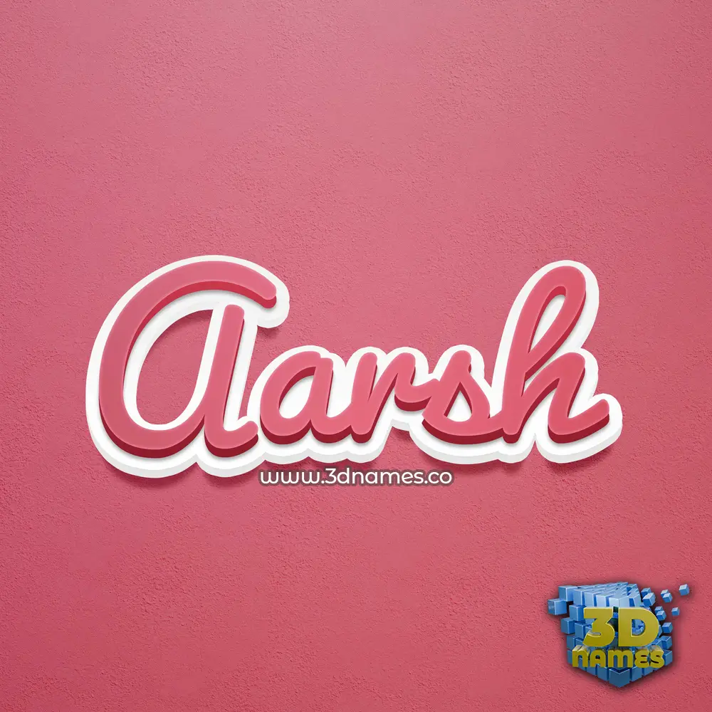 aarsh in Red Scribble style - 3D name wallpaper