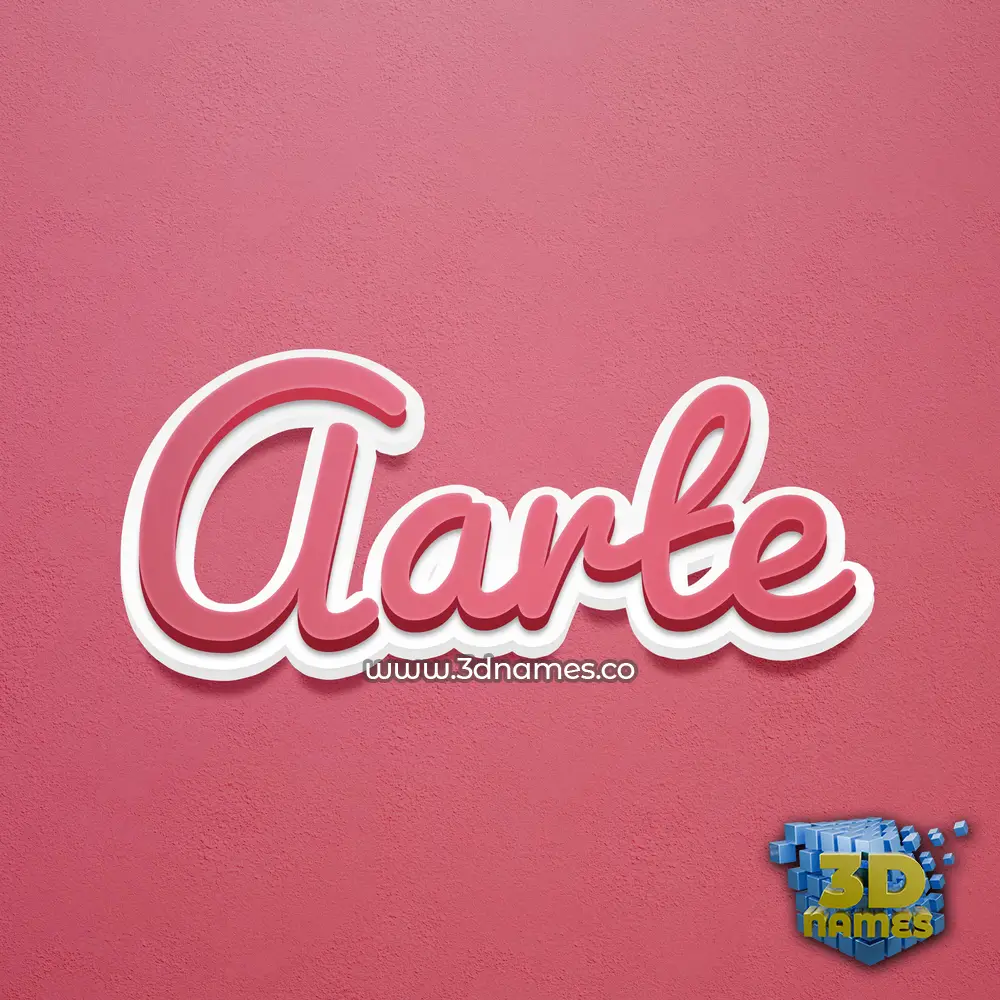 aarte in Red Scribble style - 3D name wallpaper