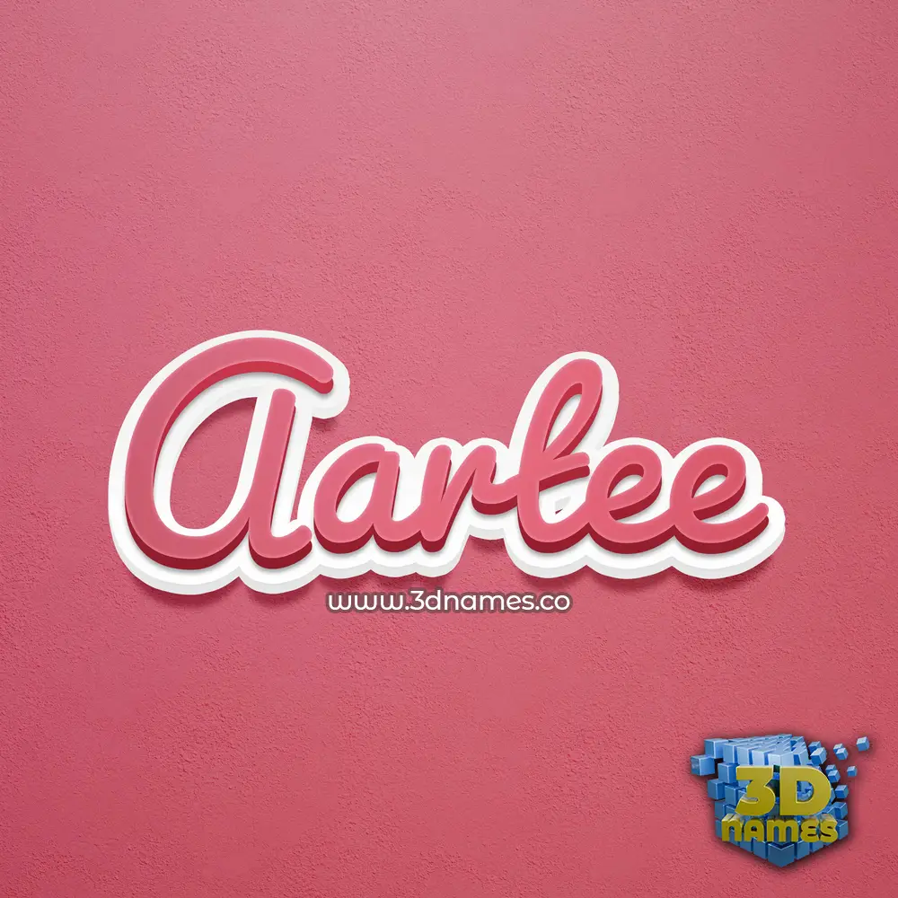 aartee in Red Scribble style - 3D name wallpaper