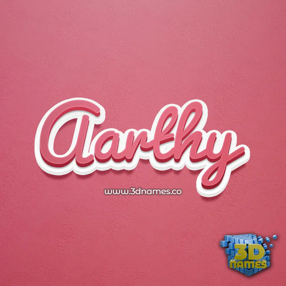 aarthy in Red Scribble style - 3D name wallpaper