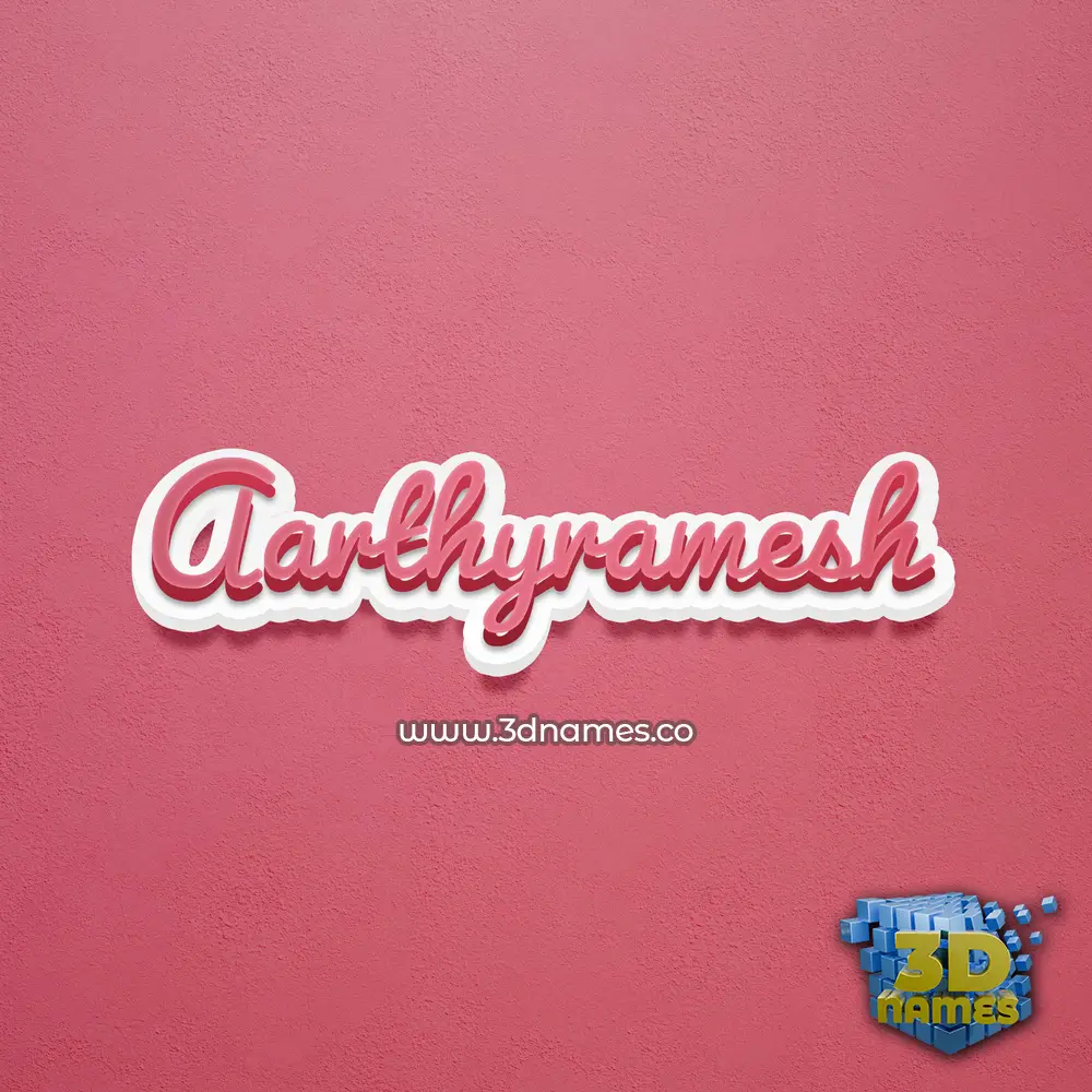 aarthyramesh in Red Scribble style - 3D name wallpaper