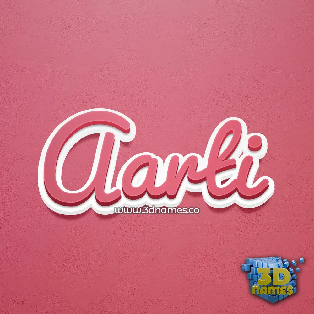 aarti in Red Scribble style - 3D name wallpaper