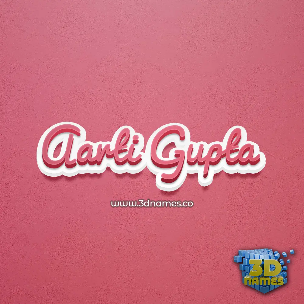 aarti gupta in Red Scribble style - 3D name wallpaper