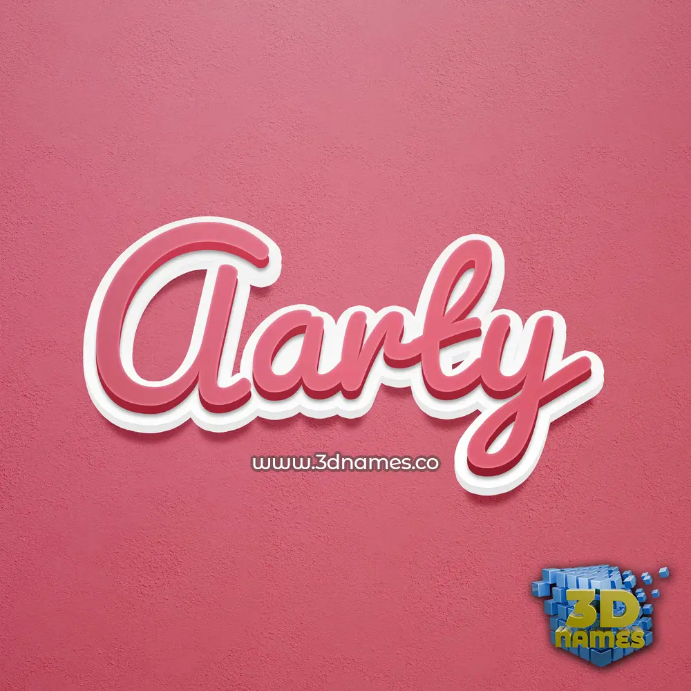 aarty in Red Scribble style - 3D name wallpaper