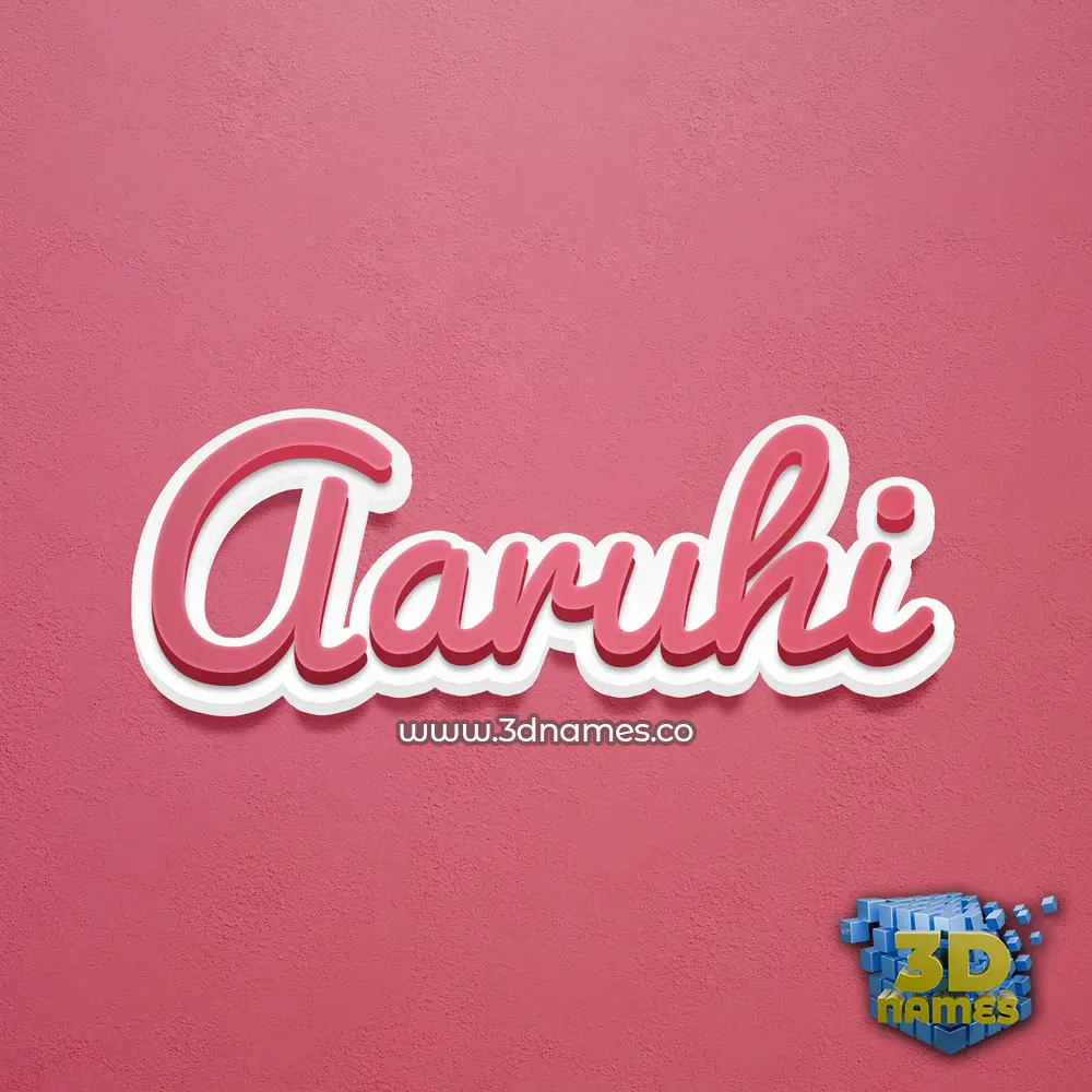 aaruhi in Red Scribble style - 3D name wallpaper