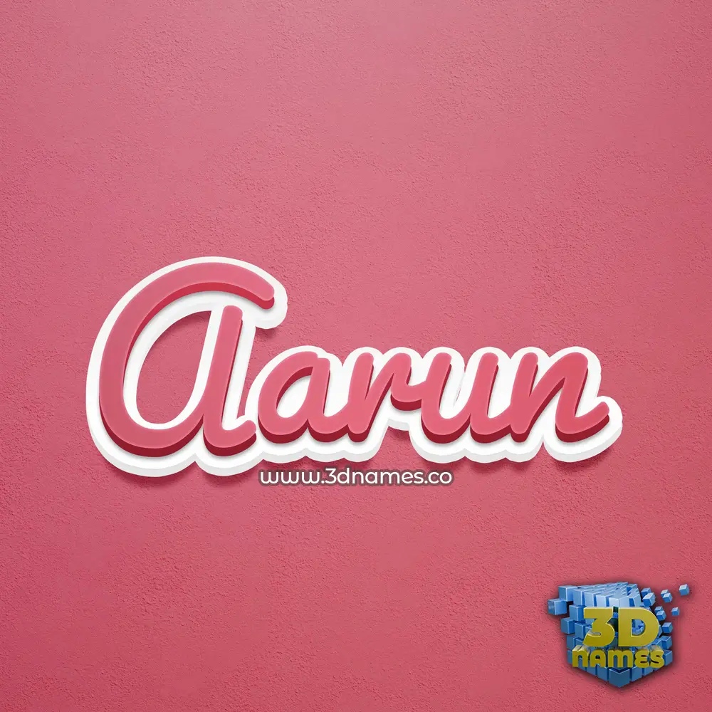 aarun in Red Scribble style - 3D name wallpaper