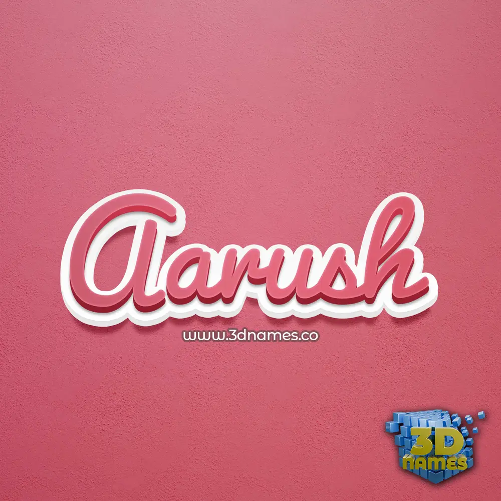 aarush in Red Scribble style - 3D name wallpaper