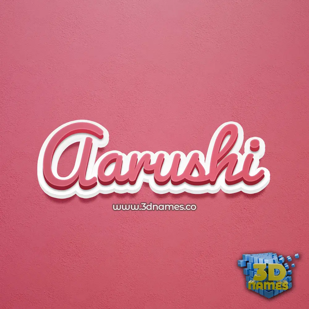 aarushi in Red Scribble style - 3D name wallpaper