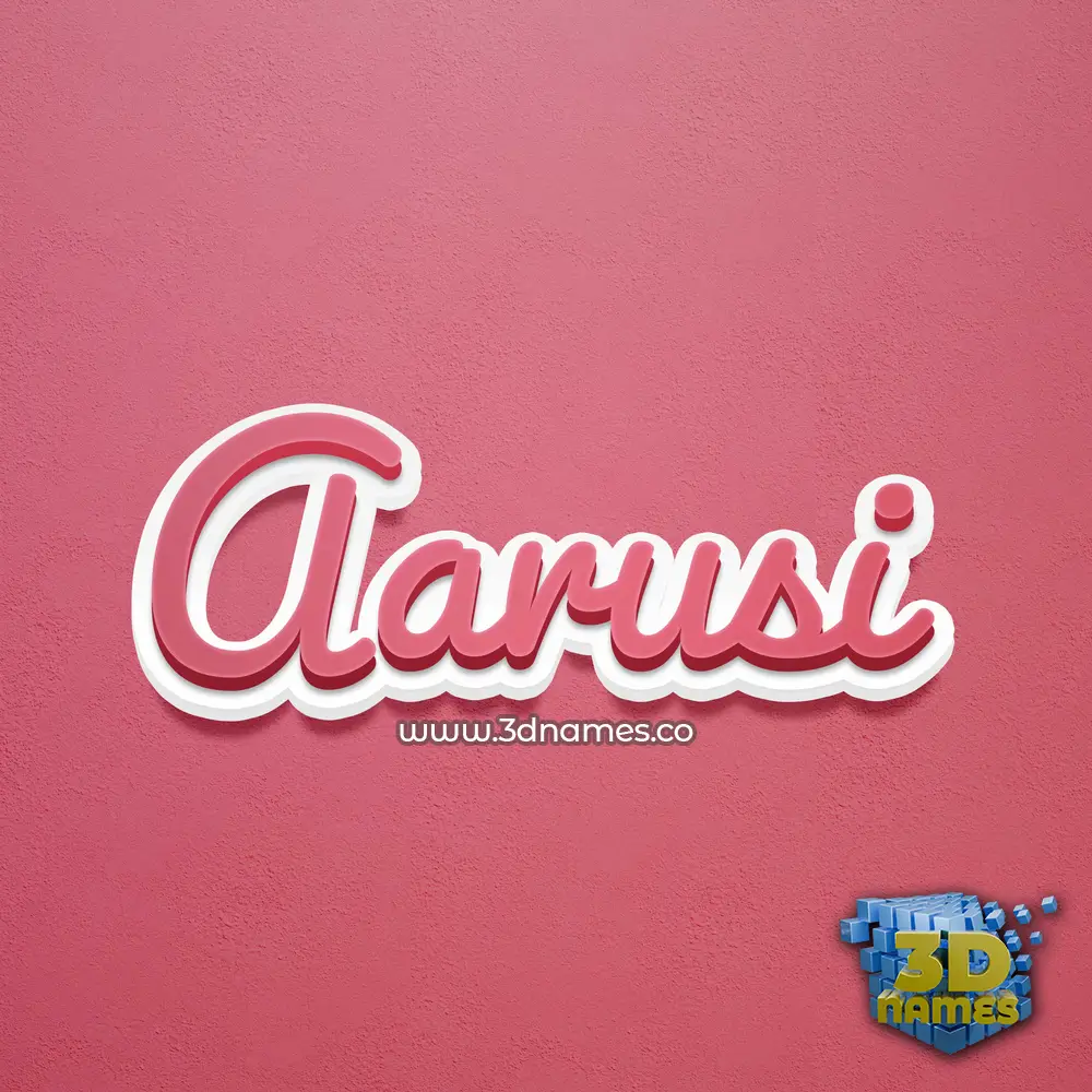 aarusi in Red Scribble style - 3D name wallpaper