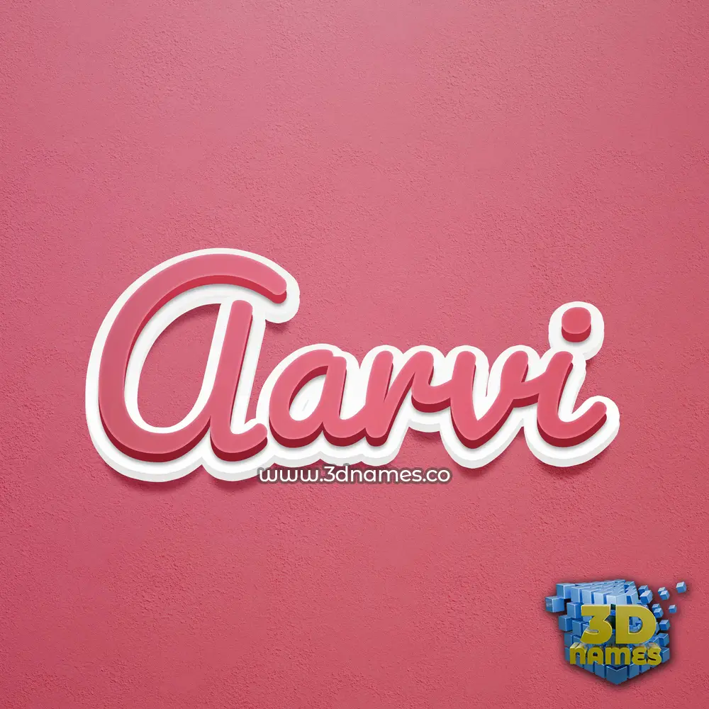 aarvi in Red Scribble style - 3D name wallpaper