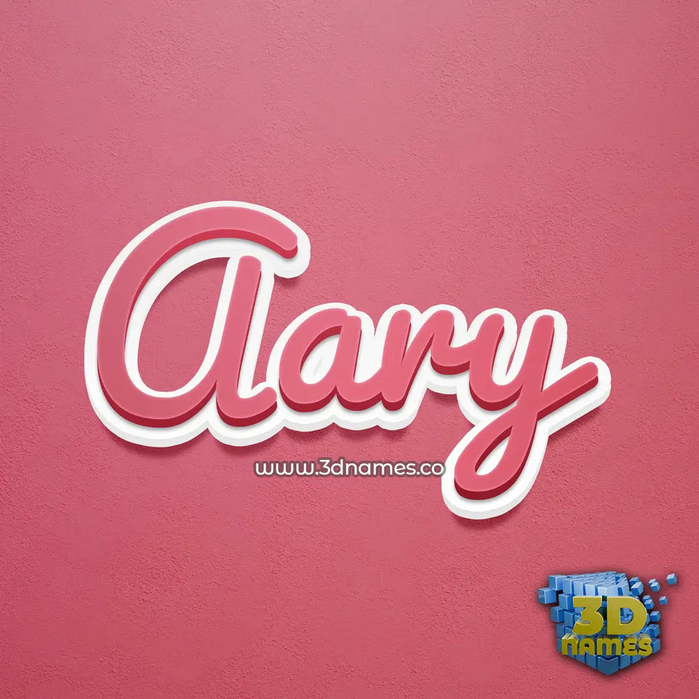 aary in Red Scribble style - 3D name wallpaper