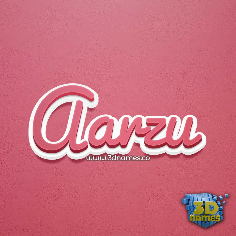 aarzu in Red Scribble style - 3D name wallpaper