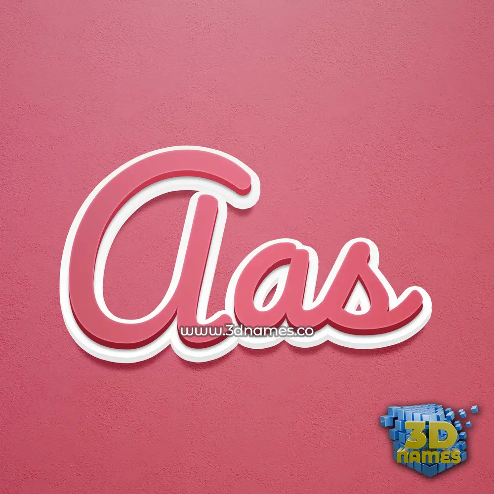 aas in Red Scribble style - 3D name wallpaper