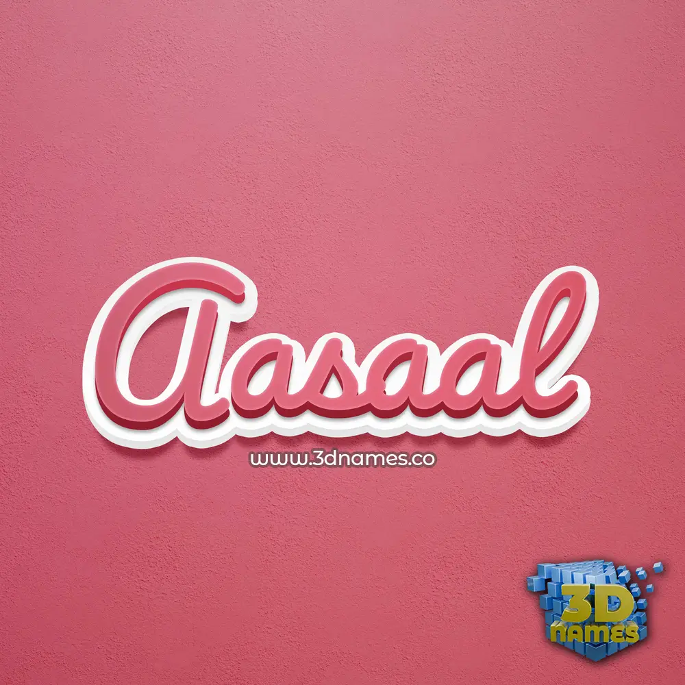 aasaal in Red Scribble style - 3D name wallpaper