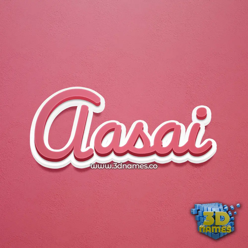 aasai in Red Scribble style - 3D name wallpaper