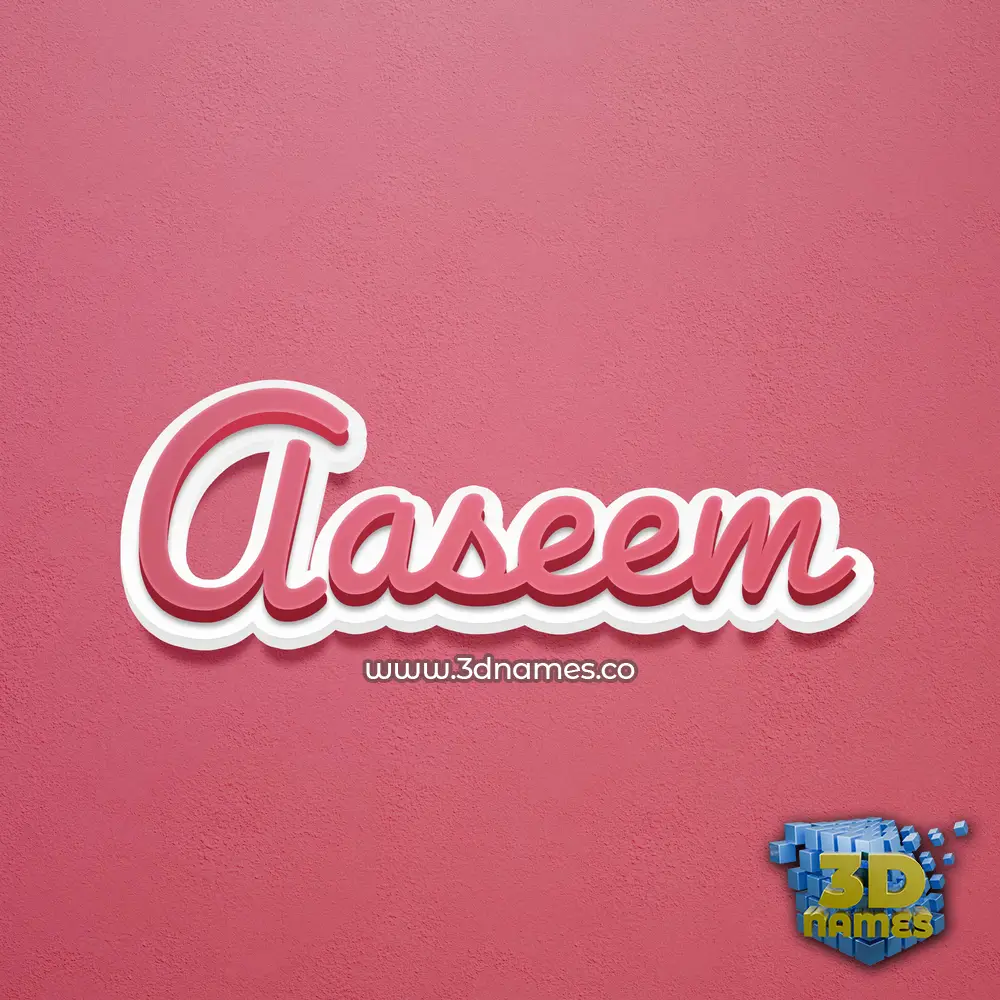 aaseem in Red Scribble style - 3D name wallpaper