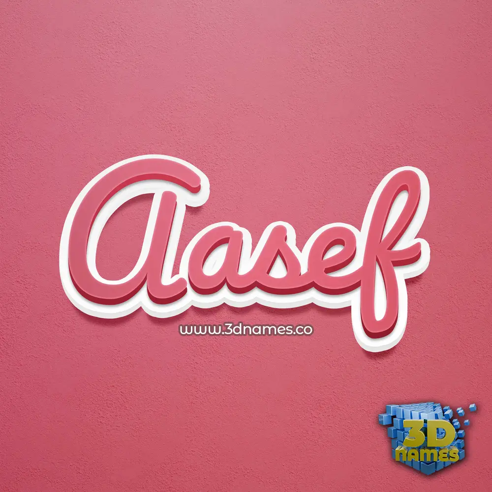 aasef in Red Scribble style - 3D name wallpaper