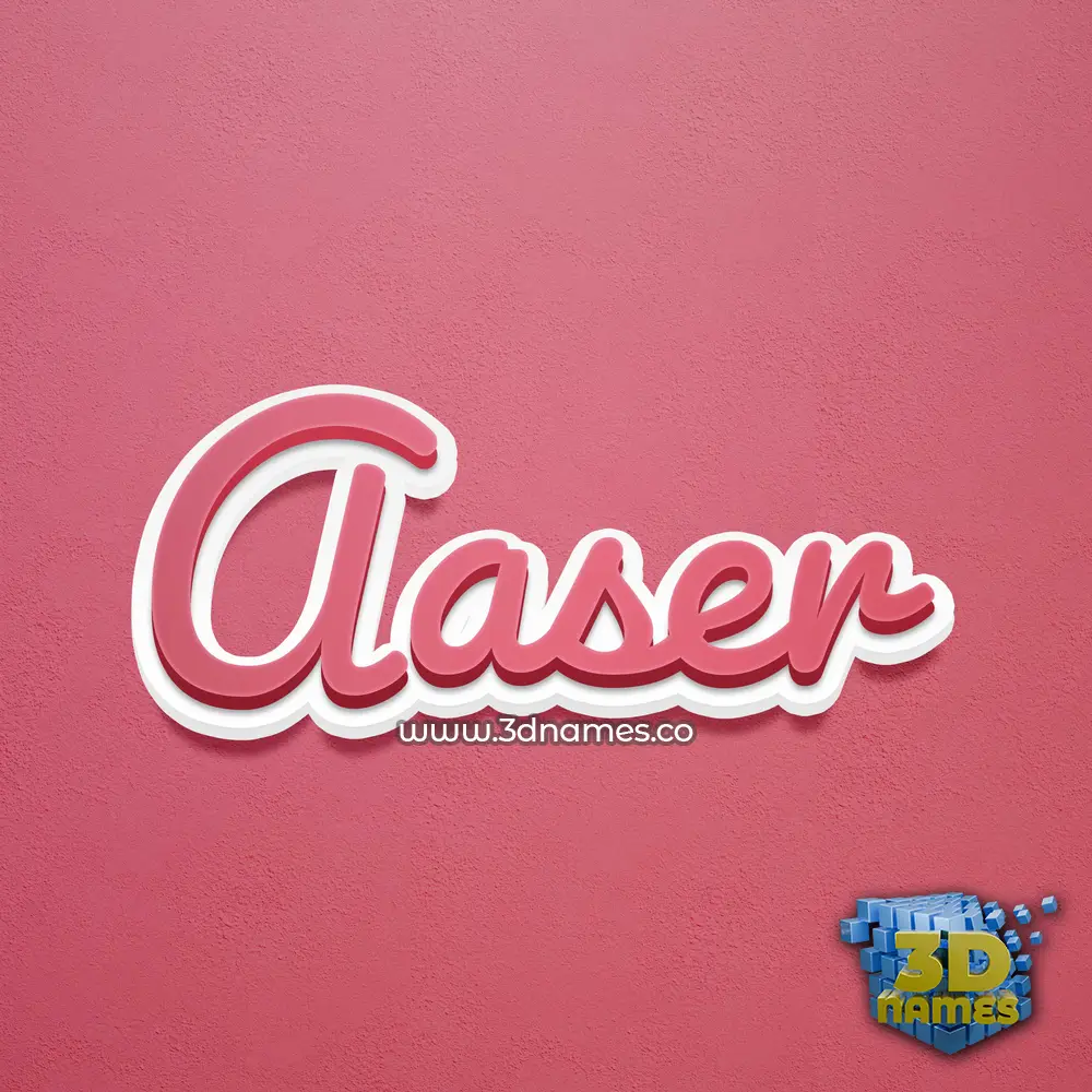 aaser in Red Scribble style - 3D name wallpaper