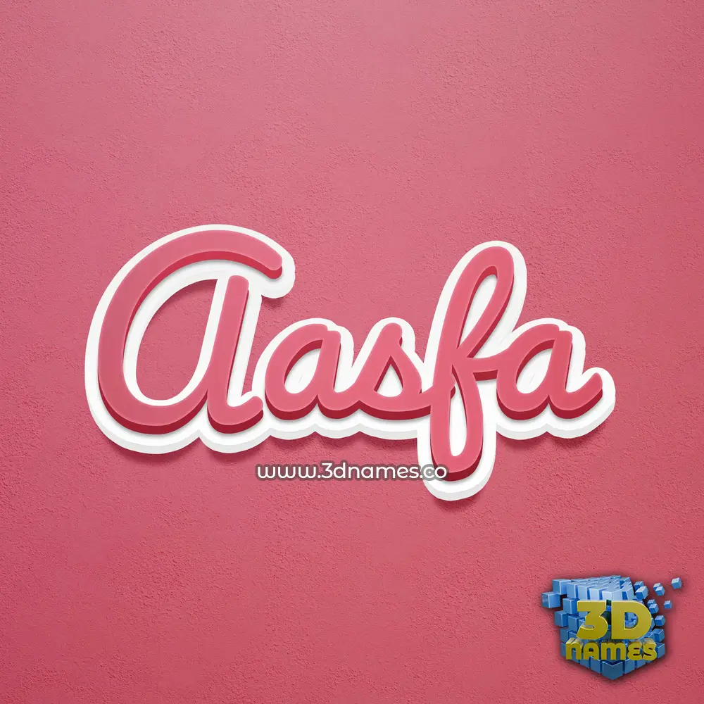 aasfa in Red Scribble style - 3D name wallpaper