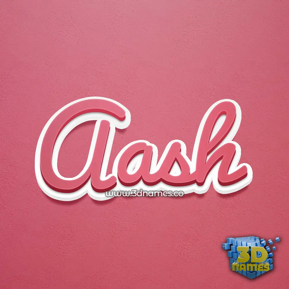 aash in Red Scribble style - 3D name wallpaper