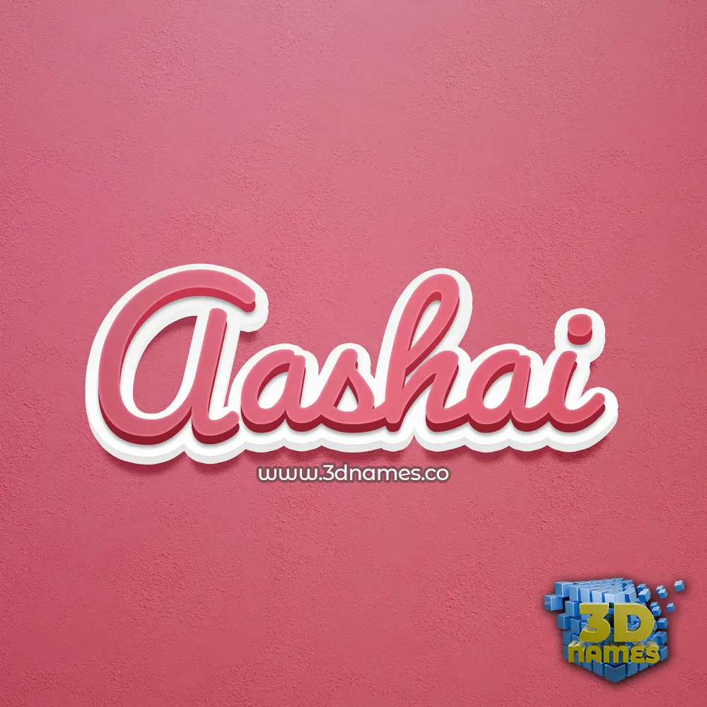 aashai in Red Scribble style - 3D name wallpaper