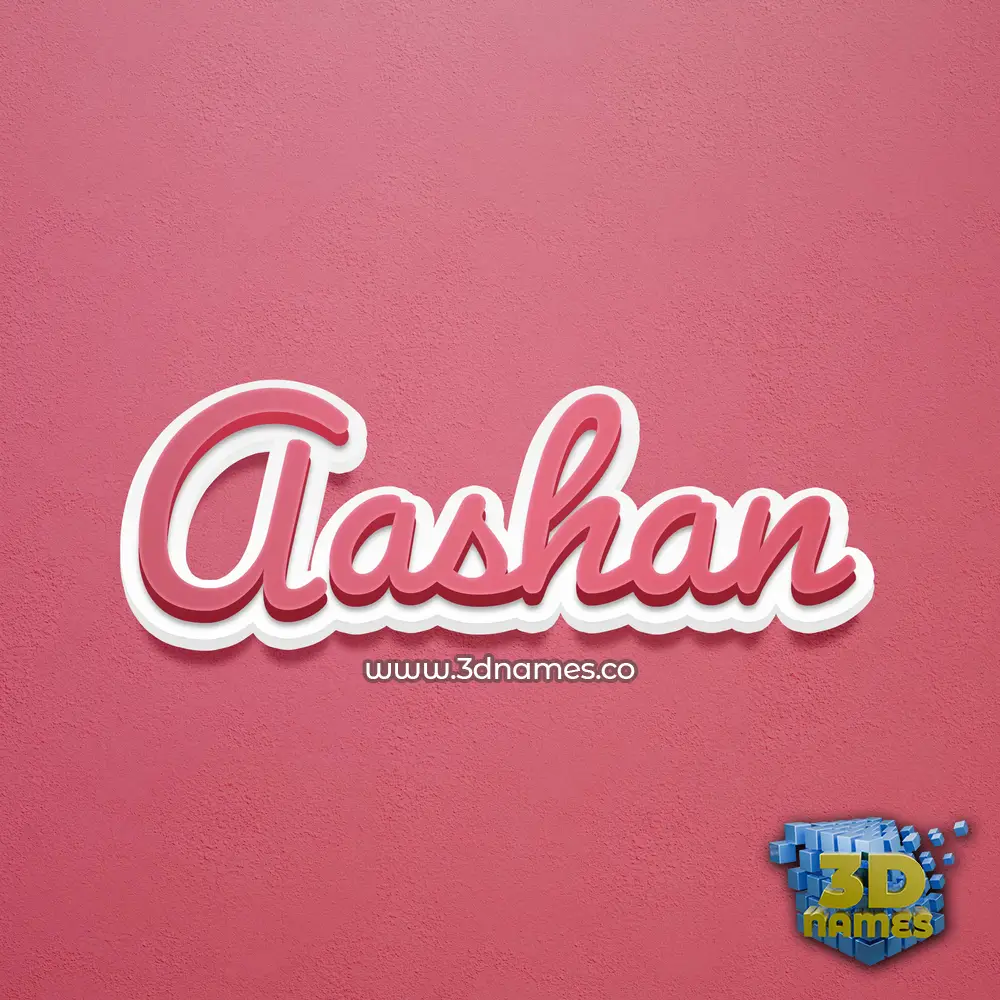 aashan in Red Scribble style - 3D name wallpaper