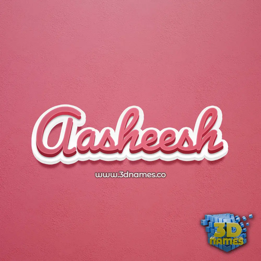 aasheesh in Red Scribble style - 3D name wallpaper
