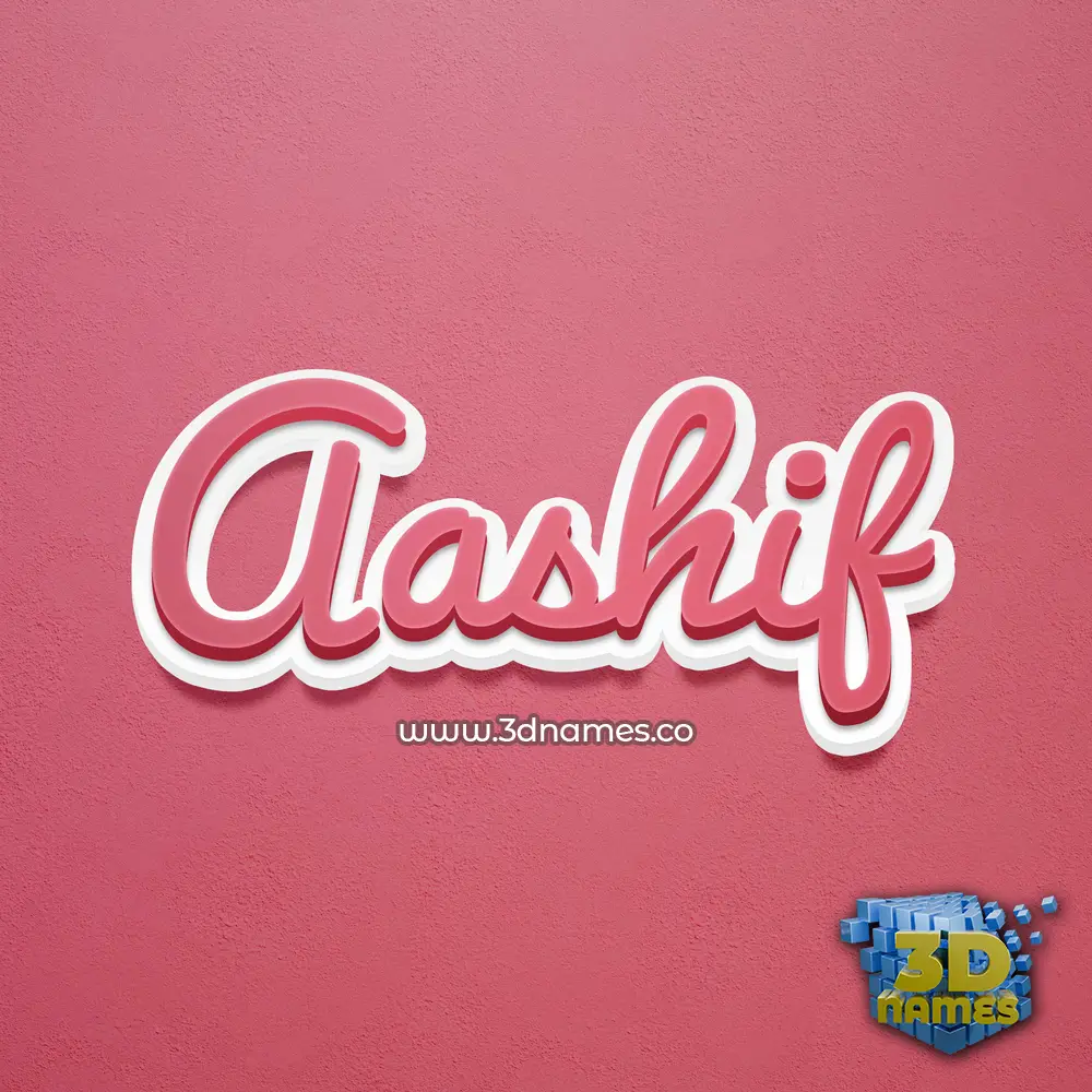 aashif in Red Scribble style - 3D name wallpaper