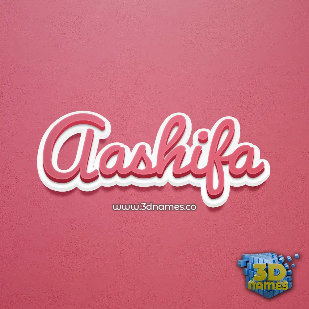 aashifa in Red Scribble style - 3D name wallpaper
