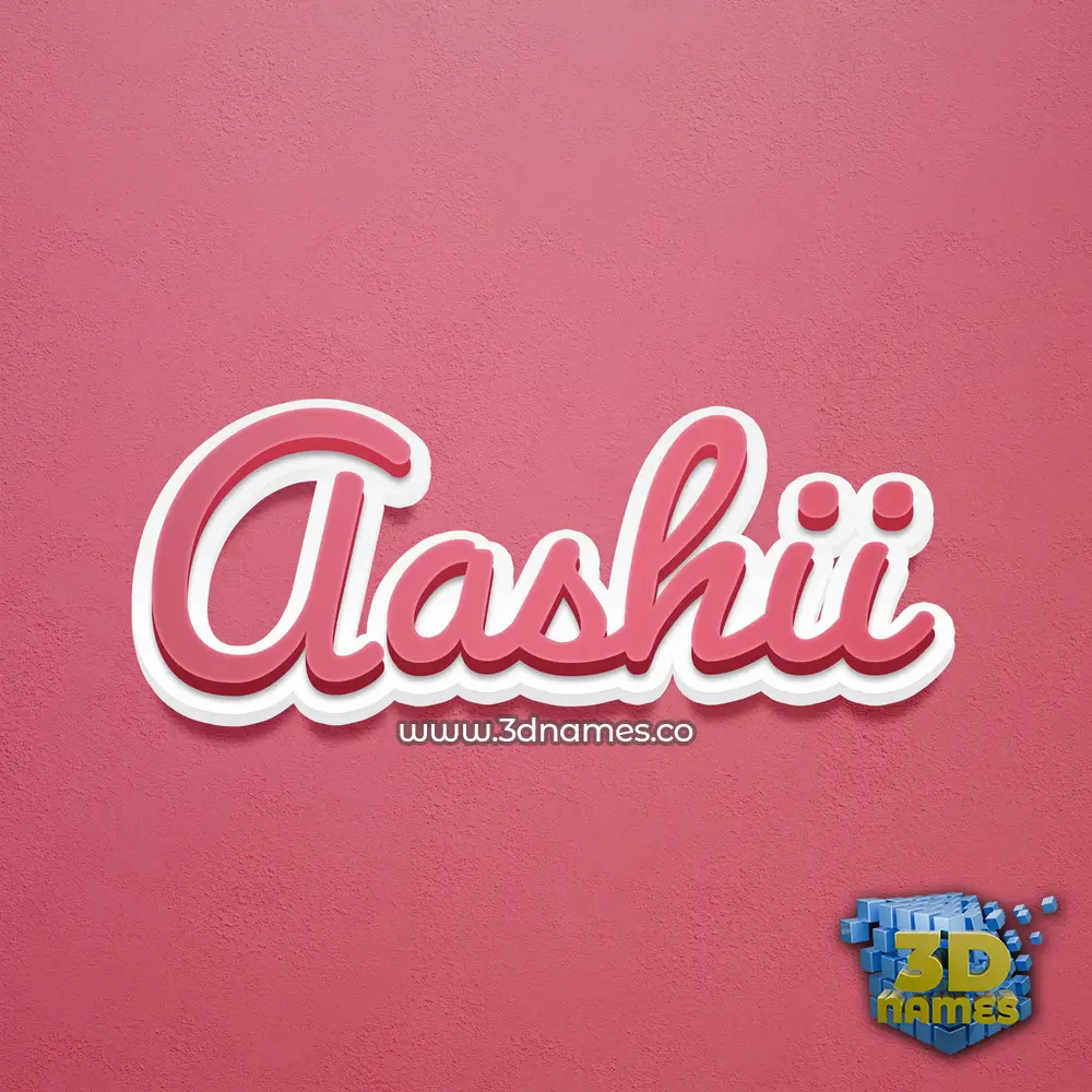 aashii in Red Scribble style - 3D name wallpaper
