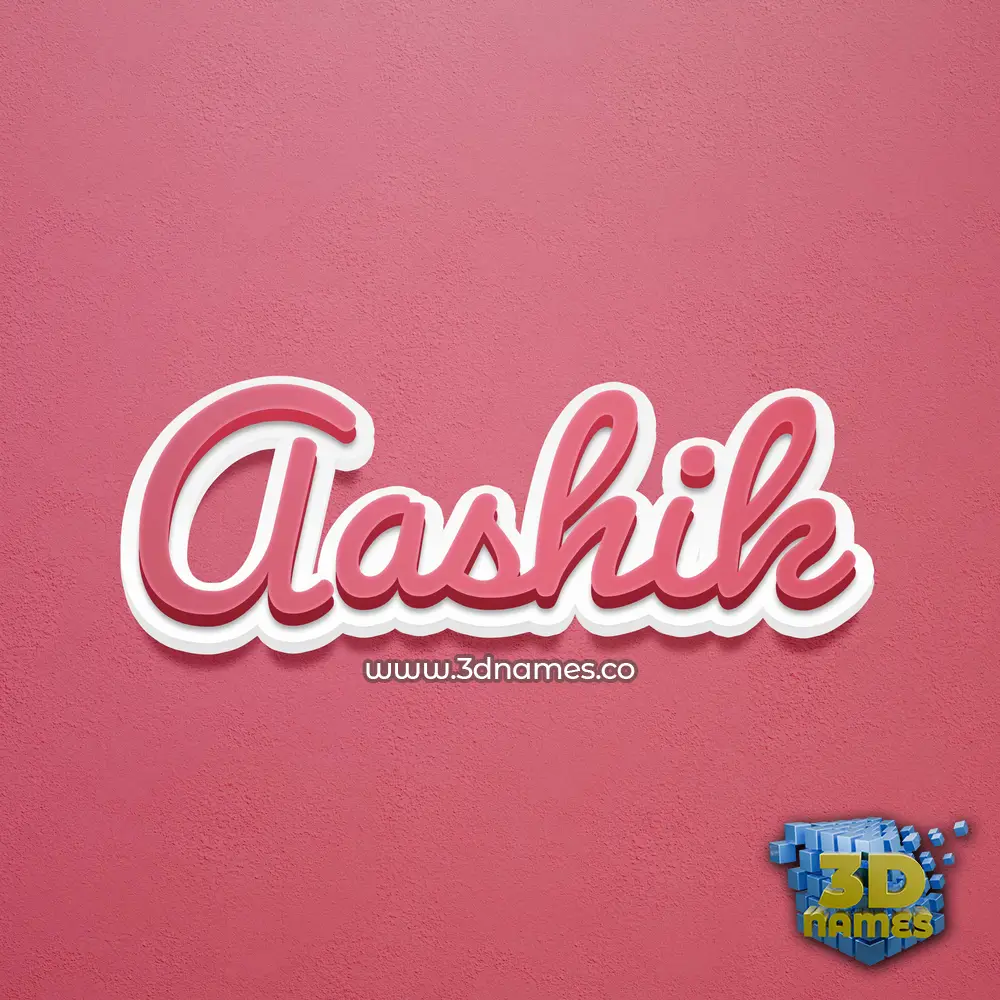aashik in Red Scribble style - 3D name wallpaper