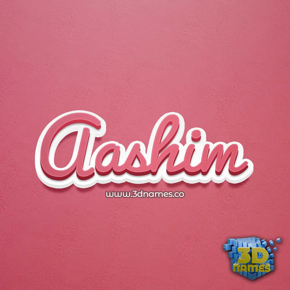 aashim in Red Scribble style - 3D name wallpaper