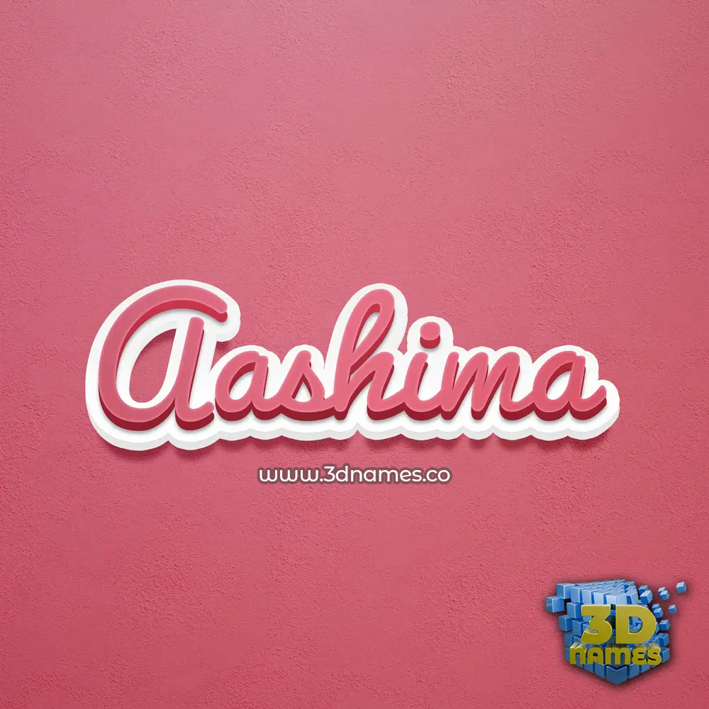 aashima in Red Scribble style - 3D name wallpaper