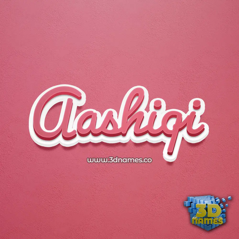 aashiqi in Red Scribble style - 3D name wallpaper