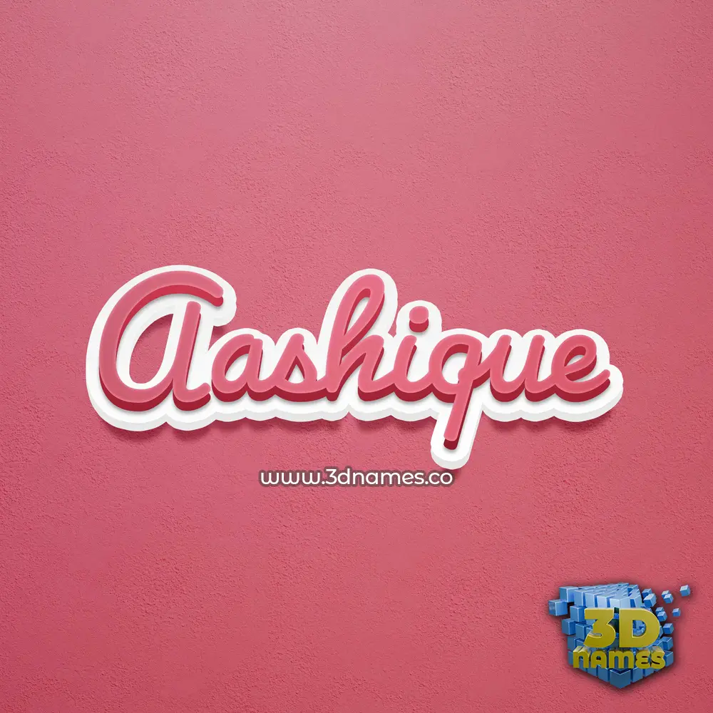 aashique in Red Scribble style - 3D name wallpaper