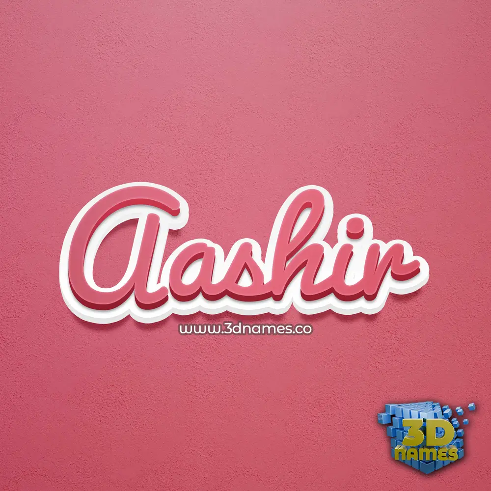 aashir in Red Scribble style - 3D name wallpaper
