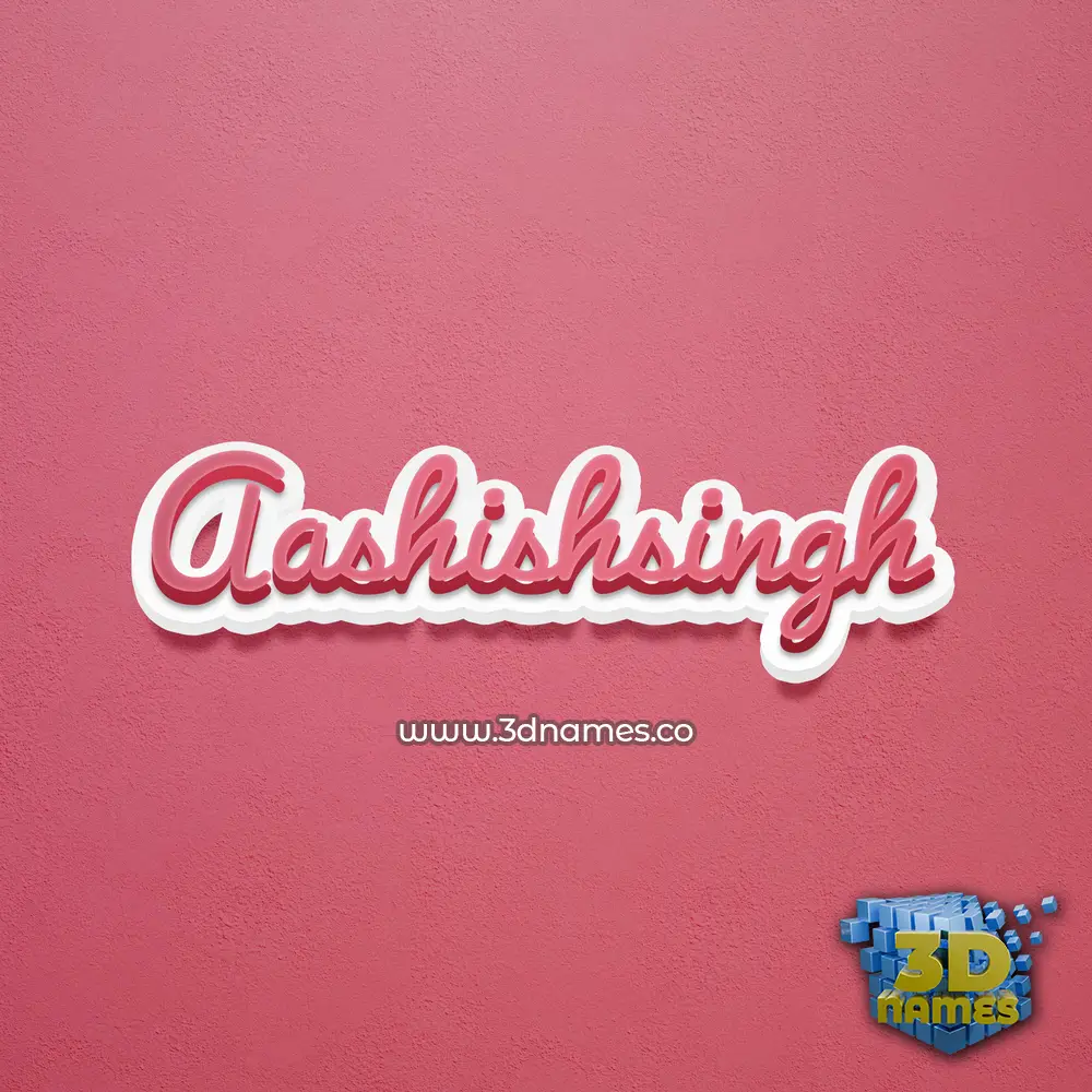aashishsingh in Red Scribble style - 3D name wallpaper