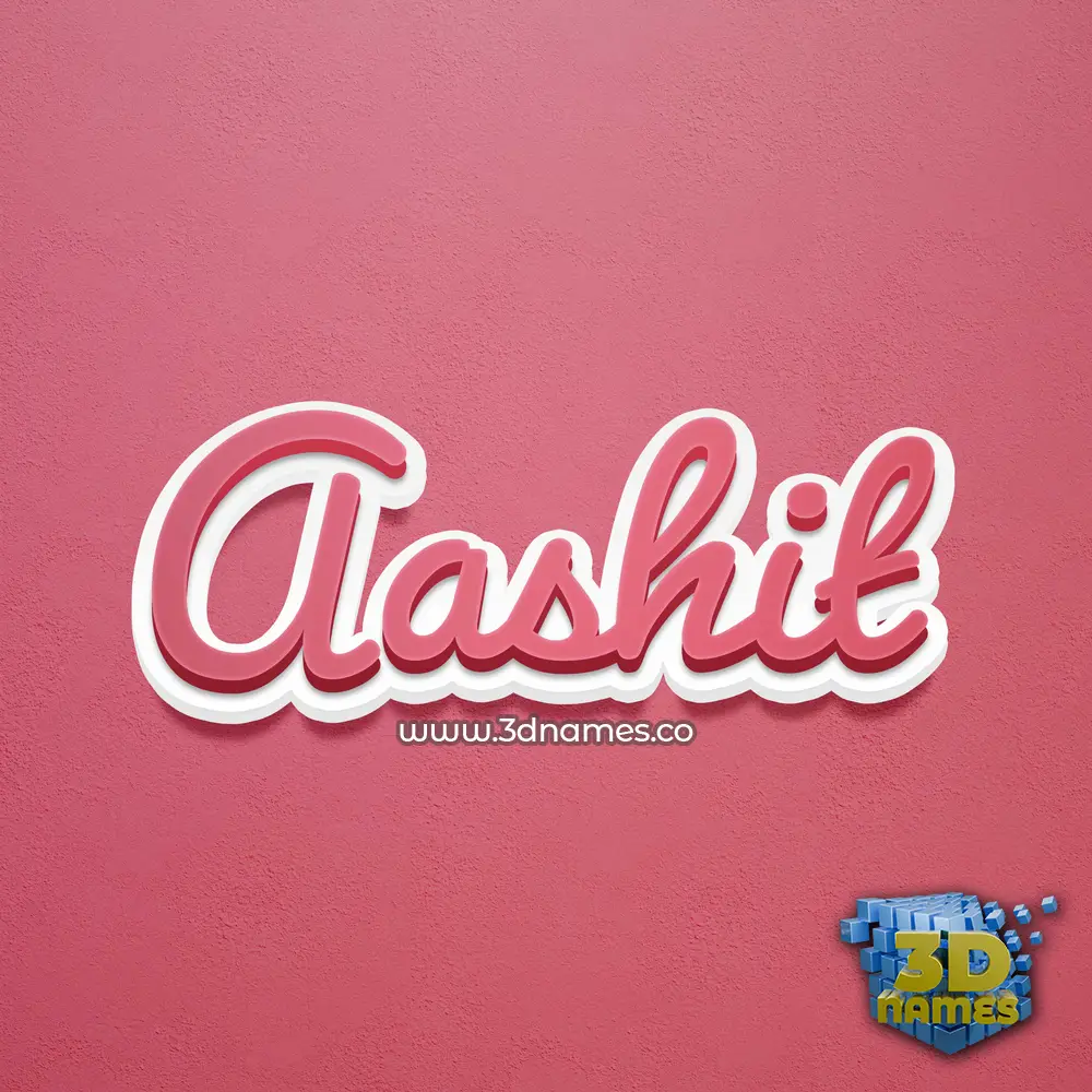 aashit in Red Scribble style - 3D name wallpaper