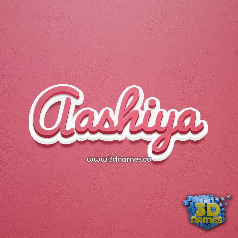 aashiya in Red Scribble style - 3D name wallpaper